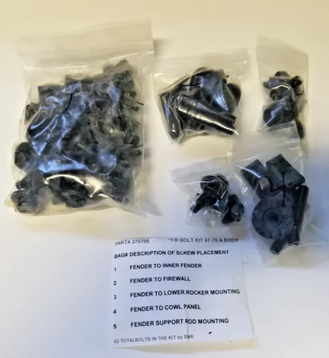 67 68 69 70 Dart Valiant Fender Bolt Kit 270705