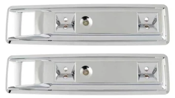 66-70 B-Body Except Charger & 66-70  C-Body, Front Chrome Armrest Bases for 9" Pads -Chrome - Pair - CHZARB009
