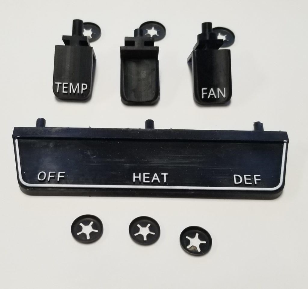 6870 BBody Heater Control Knobs and Plate Set CHB230080 Vans Auto