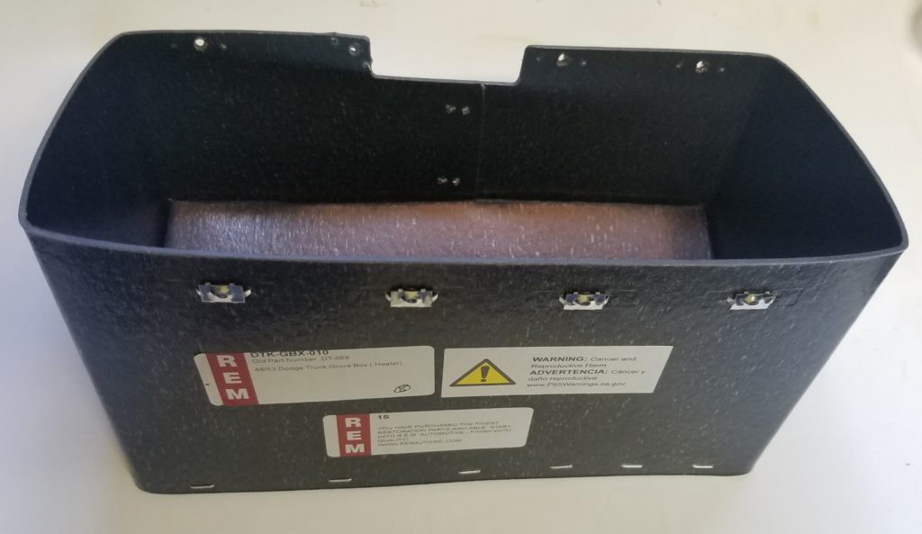 Glove Box Liner, 4853 Dodge Truck, for trucks with heater DTKGBX010